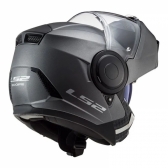 Capacete Moto Articulado Robocop LS2 FF902 Scope Monocolor Titanium Fosco Escamoteável C/ Óculos - Preto Fosco