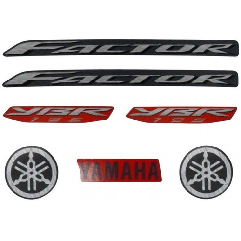 Kit Adesivos Faixa Ybr 125 Factor Vermelha 2010 Jogo Adesivo