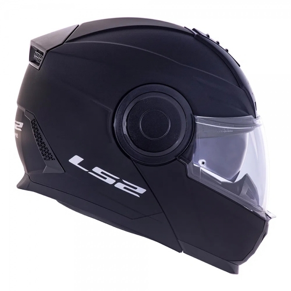 Capacete Moto Articulado Robocop LS2 FF902 Scope Monocolor Preto Fosco Escamoteável C/ Óculos - Preto Fosco