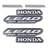 Kit Adesivos Faixas Honda Lead 110 2011 Jogo Adesivo Moto - Preta
