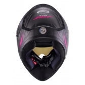 Capacete Feminino Moto Peels Icon Fast Preto Fosco Rosa Esportivo C/ Óculos Sol C/ Selo Inmetro