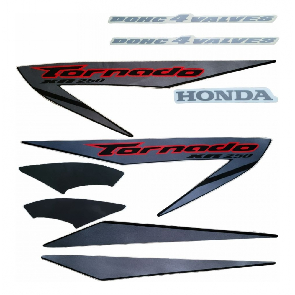 Kit Adesivos Faixas Xr 250 Tornado 2007 Preta Jogo Adesivo Jotaesse