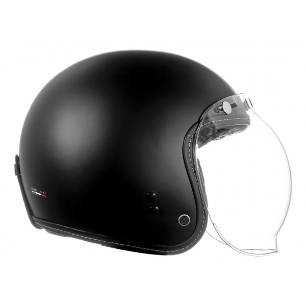 Capacete Aberto Custom Bieffe B45 B-45 Classic Harley Old School Vintage Cafe Racer C/ Selo Inmetro - Preto Fosco