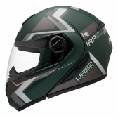 Capacete Moto Robocop Articulado Peels Urban U-Rb2 Discover Verde Militar Escamoteável C/ Oculos