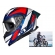 Capacete Moto Esportivo Fechado Norisk Strada 2 St Branco Azul Vermelho C/ Óculos Interno Lançamento