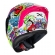 Capacete Moto Norisk Flow Trap Desenho Branco Rosa Feminino Masculino C/ Spoiler + Viseira Extra