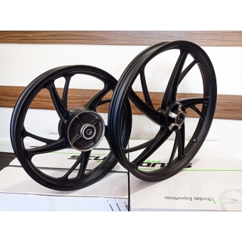Jogo Roda Rodão Liga Leve Moto Biz 125 Biz 100 Biz 110 Freio a Disco 5 Pontas Pé Galinha Original Scud