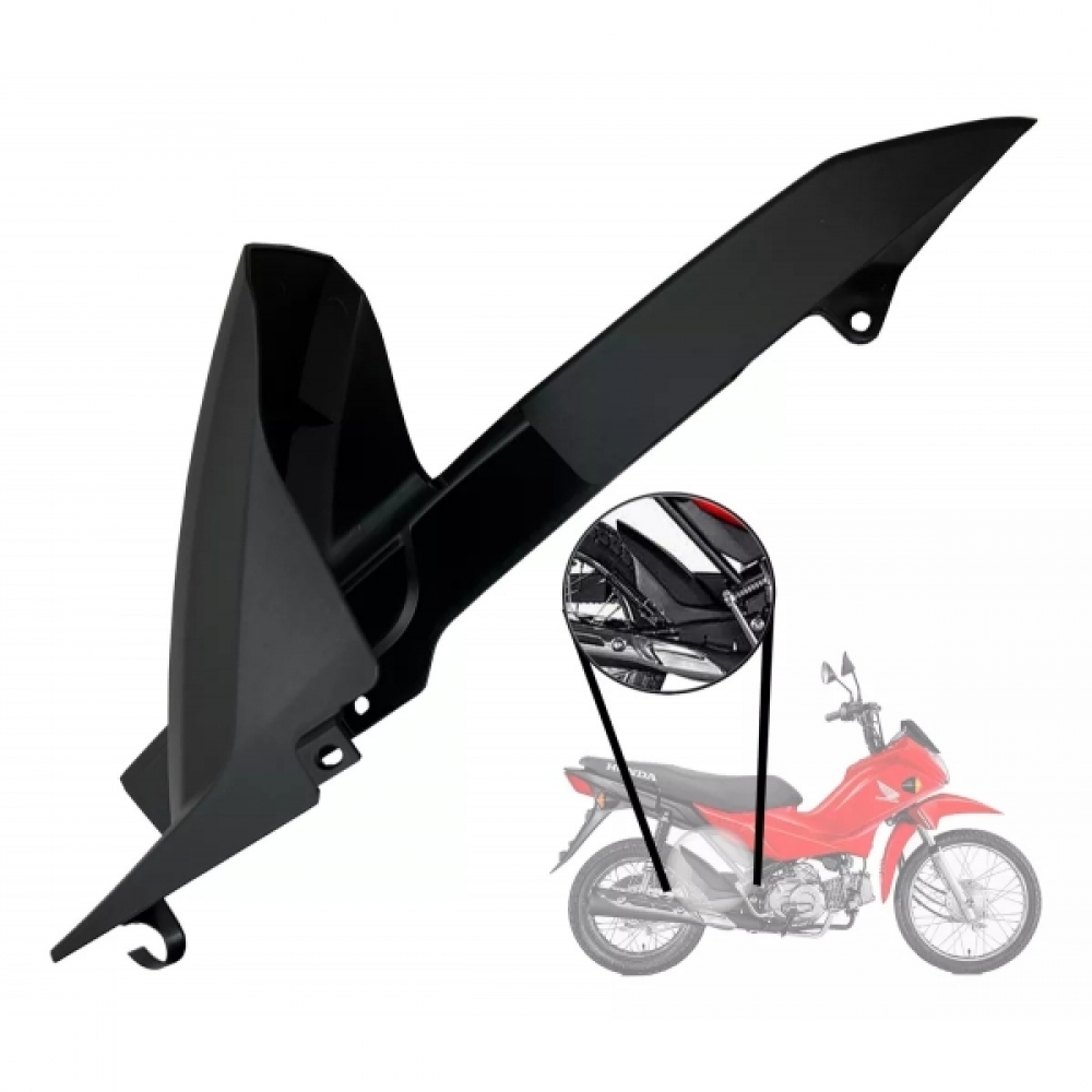 Capa Porta Corrente Moto Honda Pop110 Pop 110i 2016 2017 2018 Modelo Original - Preto