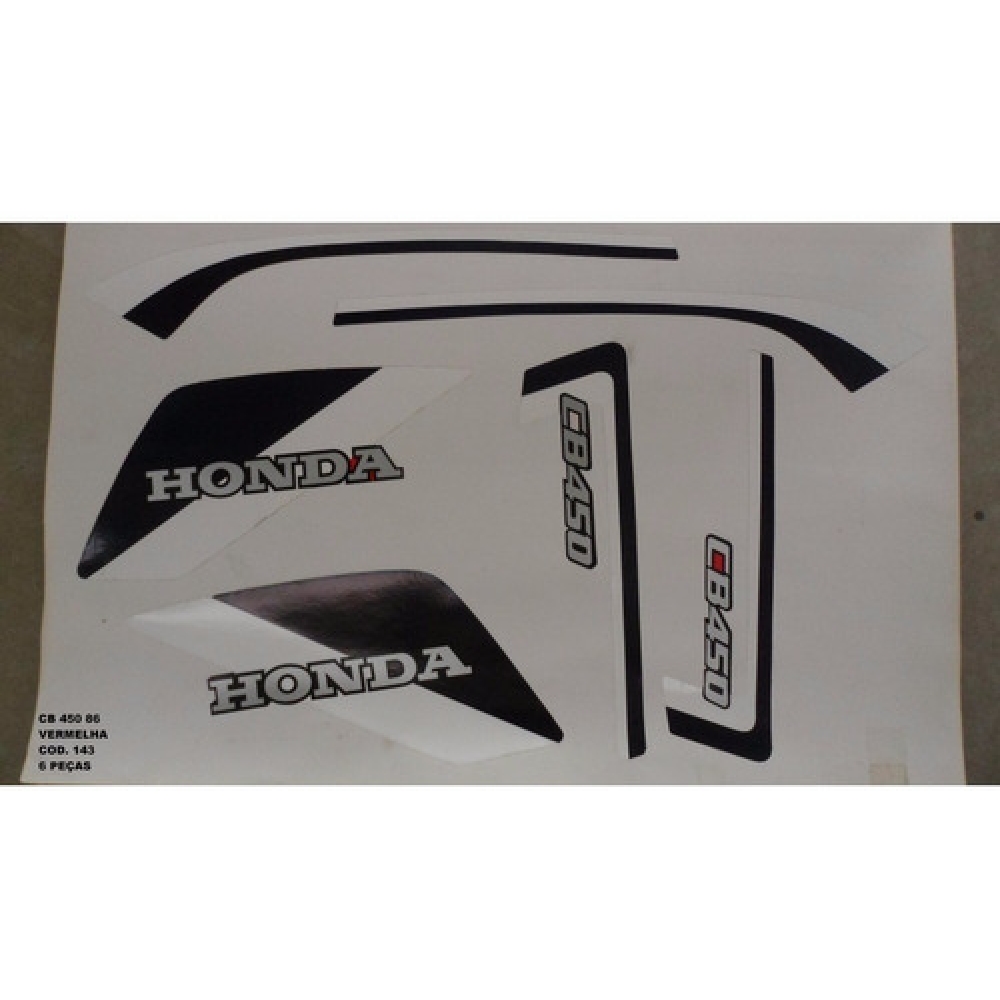 Kit Adesivos Faixa Cb 450 1986 Vermelha Honda Jogo Adesivo