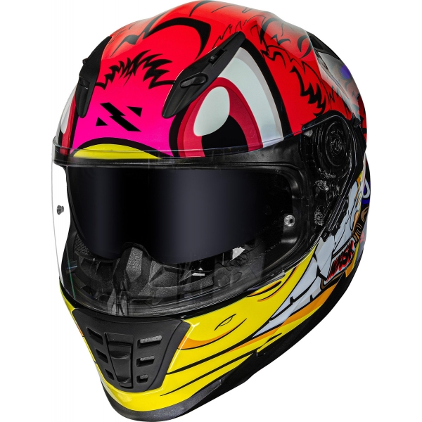 Capacete Moto Fechado Norisk Ff302 Soul Loko Pica Pau Masculino Feminino C/ Óculos Interno C/ Selo Inmetro