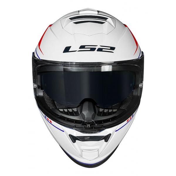 Capacete Moto Fechado Ls2 Ff800 Storm Fist Branco Vermelho C/ Óculos Interno C/ Selo Inmetro