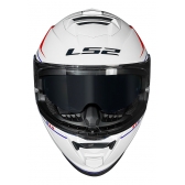 Capacete Moto Fechado Ls2 Ff800 Storm Fist Branco Vermelho C/ Óculos Interno C/ Selo Inmetro