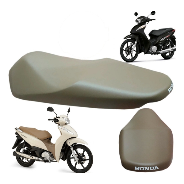 Capa De Banco Bege Moto Biz 125 2018 2019 2020 2021 2022 C/ Escrita Honda Modelo Original