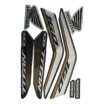 Kit Adesivos Faixas Moto CG Titan 160 2022 Amarela Jogo Adesivo