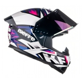Capacete Moto Bieffe b12 Kf Piloto 26 Motovelocidade Masculino Feminino C/ Viseira Extra Lançamento - Branco / Roxo