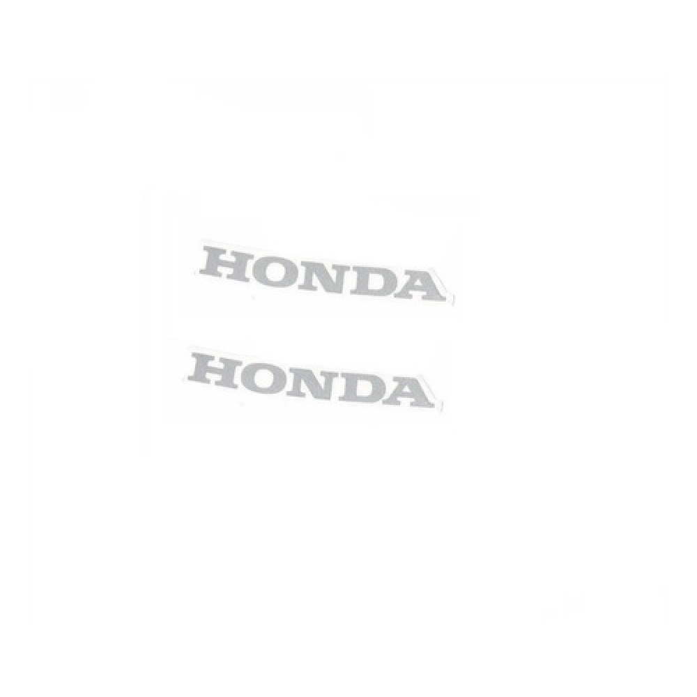 Par De Adesivo Logo Marca Emblema Nome Moto Honda 7 Cm Prata