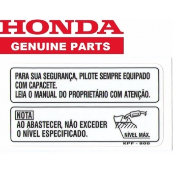 Adesivo Precaução Advertência Tanque Nível Combustível Titan Fan 125 150 Xr 250 Tornado Xr 200 Bros 125 150 Original Honda
