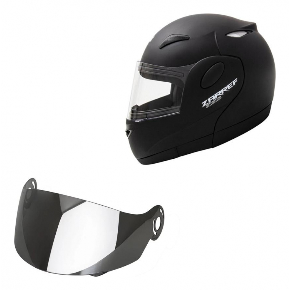 Viseira Espelhada Capacete Robocop EscamoteavelTaurus Zarref Novo V3 V4 V5 Cromada Original - Cristal