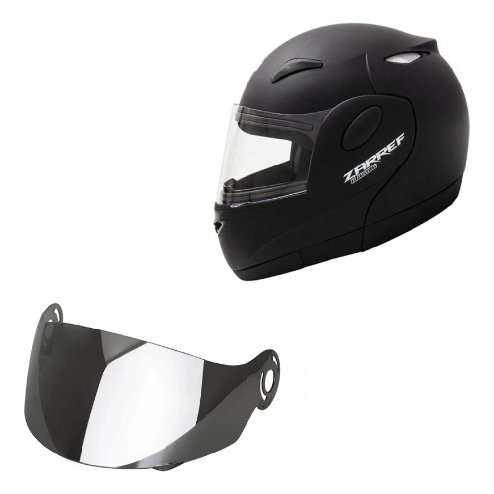 Viseira Espelhada Capacete Robocop EscamoteavelTaurus Zarref Novo V3 V4 V5 Cromada Original - Cristal