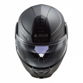 Capacete Moto Articulado Robocop LS2 FF902 Scope Monocolor Titanium Fosco Escamoteável C/ Óculos - Preto Fosco
