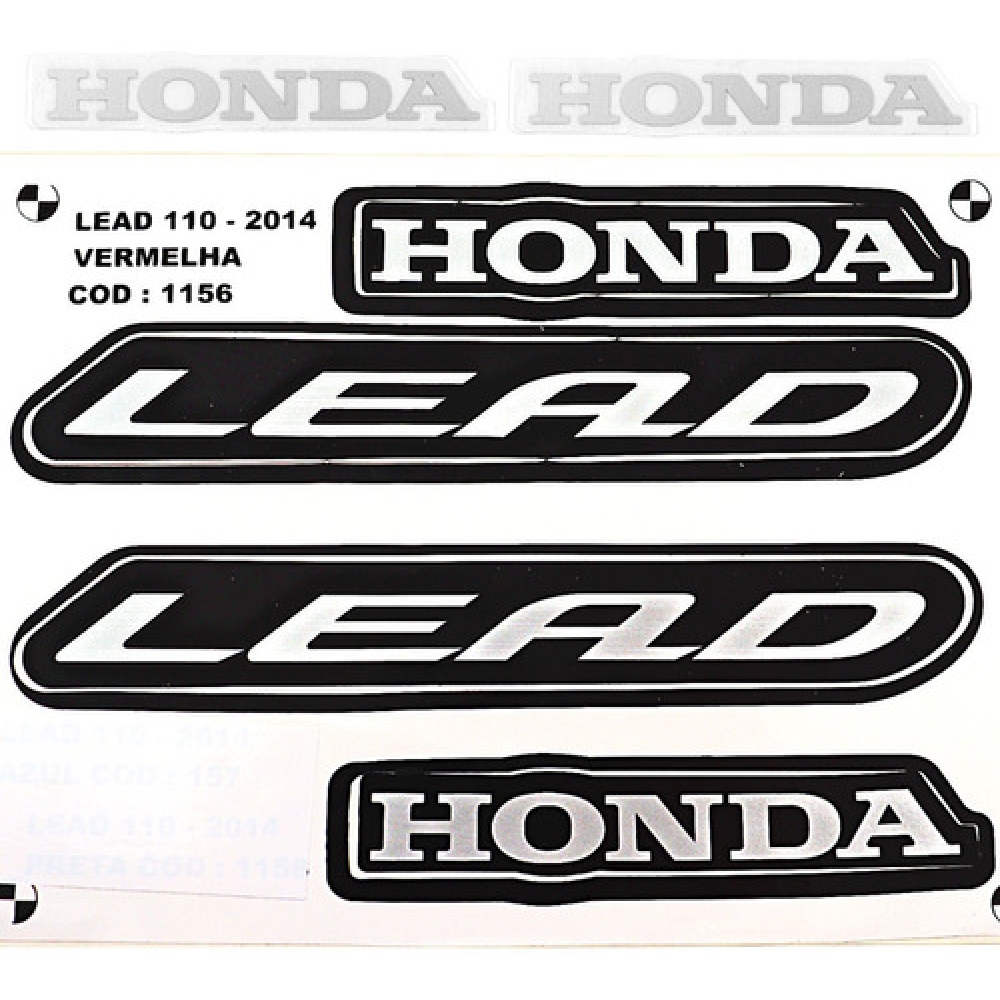 Kit Adesivos Faixas Honda Lead 110 2014 2015 Jogo Adesivo Moto - Vermelha