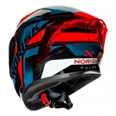 Capacete Moto Norisk Flow Razor Pulse Azul Preto Vermelho C/ Spoiler + Viseira Fumê Extra Lançamento - Preto Vermelho