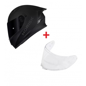 Capacete Moto Norisk Flow Monocolor Black Edition Preto C/ Spoiler + Viseira Fumê Extra Lançamento