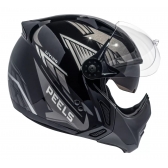 Capacete Moto Peels F21 Aviador Mirage Living Preto C/ Óculos Queixeira Removível Masculino Feminino