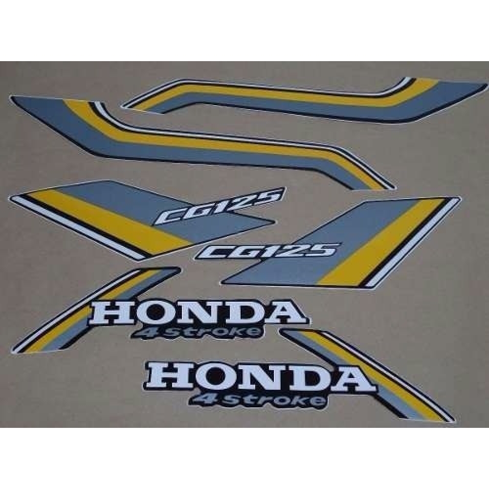Kit Adesivos Faixa Cg 125 1988 Preta Cg125 Jogo Adesivo