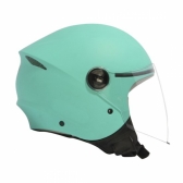 Capacete Moto Aberto Joy 23 San Marino By Taurus Custom Vintage Verde Jade C/ Acabamento Couro